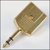 6.3mm Stereo Plug To 2 x 6.3mm Stereo Sockets - All Gold