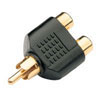 RCA Phono Plug - 2 x RCA Sockets Gold Plated Splitter