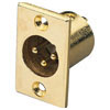 Gold Plated 3 Pin XLR Plug Chassis Connector