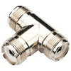 Mini UHF T-splitter Connector 3 x Female NC559 Sockets
