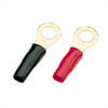 Set Of 4 Red/Black Gold Plated 14mm Ring Terminals 5mm� Cable