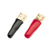 Set Of 4 Red/Black Gold Plated Female Blades - 3.5mm -