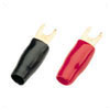 Set Of 4 Red/Black Gold Plated 5.5mm Spade Terminals 6.2mm� Cable