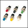Miniature Push-To-Break Switch Normally Closed 125Vac Various Colours