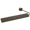 Black 6 Way Extension Socket With Neon - 2M