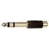 Black 6.3mm Stereo Plug to RCA Phono Socket
