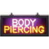 Pink/Amber LED Static Body Piercing LED Sign