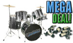 MEGADEAL: 5 piece Drum Kit & 7 Piece Microphone Set
