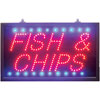 Large Red/blue Fish & Chips LED Sign