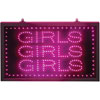 Large Pink Static Girls, Girls, Girls LED Sign