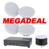 2 Pairs of 100W Ceiling Speakers, 100m Cable & 4-Way Speaker Switch MEGADEAL