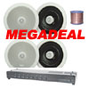 2 Pairs of 5.25'' Pro Ceiling Speakers, 8-Zone Speaker Switch & 100m Hi-Grade Cable MEGADEAL