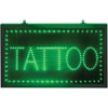 Large Green Static Tattoo LED Sign