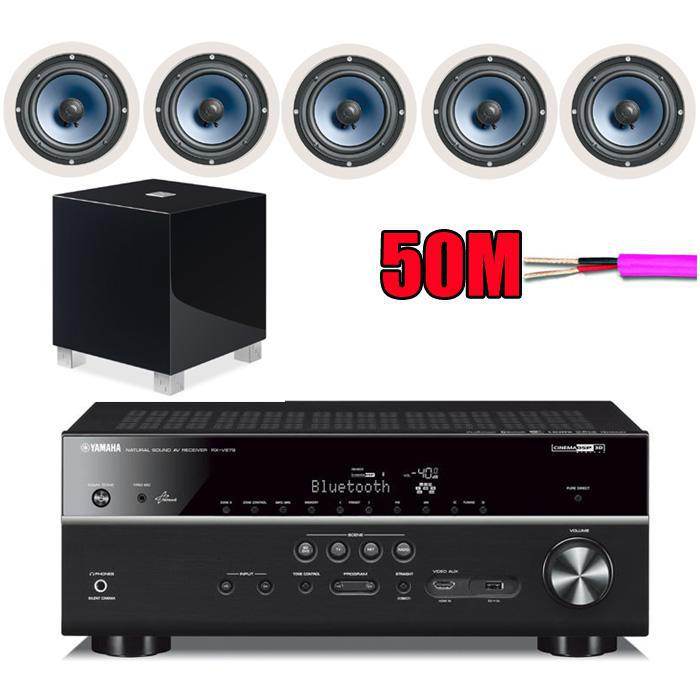 Yamaha RXV681 7.2 Amplifier Polk RC60i & REL Subwoofer