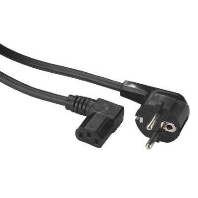 Cable Right angle earthed plug to right angle 3pin IEC inline jack
