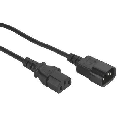 Mains Extension Cable Shrouded 3-pin IEC plug to 3-pin IEC inline jack