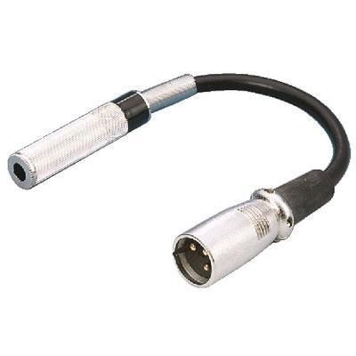 Adapter Cable XLR plug to 6.3mm inline jack, mono. Length: 15cm.