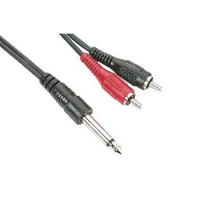 Musician Cable 1 x 6.3mm Mono Plug, 2 x RCA Plug. Length 3m - main image