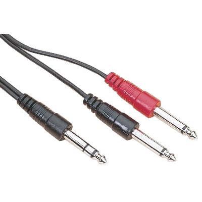 Adapter Cable 6.3mm Stereo Plug For connecting e.g. Length: 2m