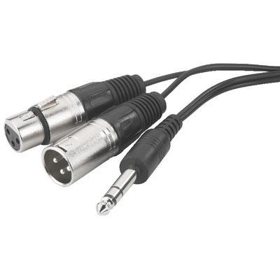 Send Return Stereo Insert Cable 6.3mm to 2 x XLR Male & Female