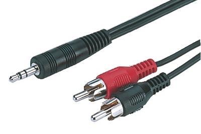 Audio Adapter Cable 1 x 3.5mm stereo plug, 2 x RCA plug