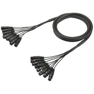Multicore Cables for Stage and Studio Applications Fitted with 8 XLR Plug to 8 x XLR Female