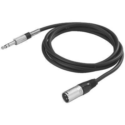 Black XLRM to 6.3mm Jack - 1M, 2M or 6M