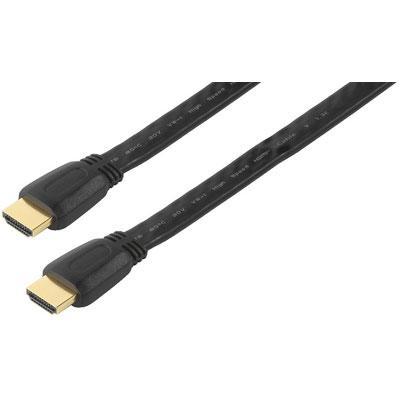 Flat HDMI Conforms to HDCP, Fitted with 2 x 19-pole HDMI