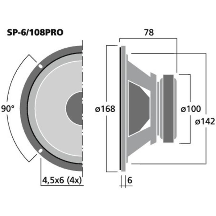 SP-6/108PRO PA Woofer 6.5" 100W 8 Ohm - main image
