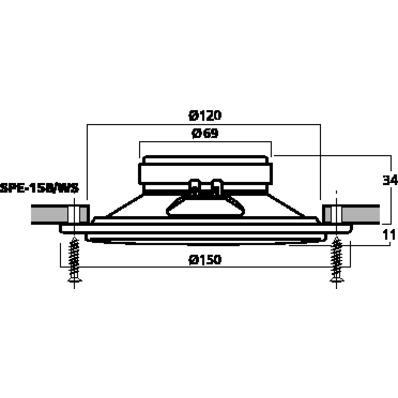 8ohm 30w Flush-Mount Ceiling Speaker - Schematic - main image