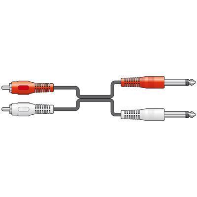 2 x 6.3mm Mono jack plugs to 2 x RCA phono plugs <b>Choose From Various Lengths</b> - main image