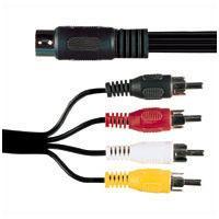 5 Pin Din Socket To 4 X RCA Phono Plugs 0.2M