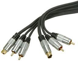 Masterclass 2 x RCA Plugs & S-VHS Lead - 1.5m