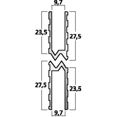 MZF-8086 Pairs Of Locking Profiles 5 x 2 Profile Rails Of 2m Each