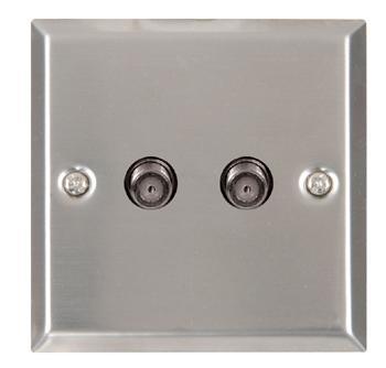 2 x Satellite wallplate steel