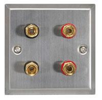 Speaker Wallplate for a Pair of Speakers - Steel 