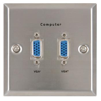 2 x Thru-VGA Steel Wallplate