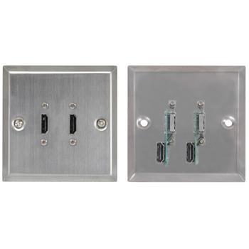 HDMI x 2 Wallplate Steel