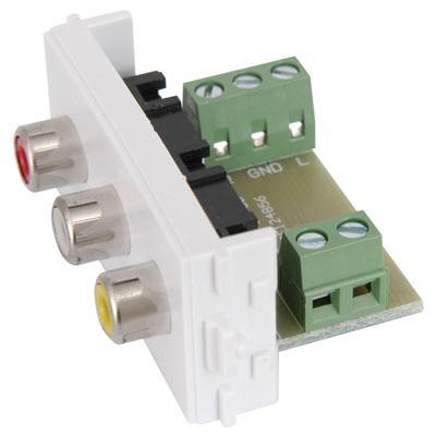 Stereo Audio RCA and Composite Video RCA Module for Wallplate - main image