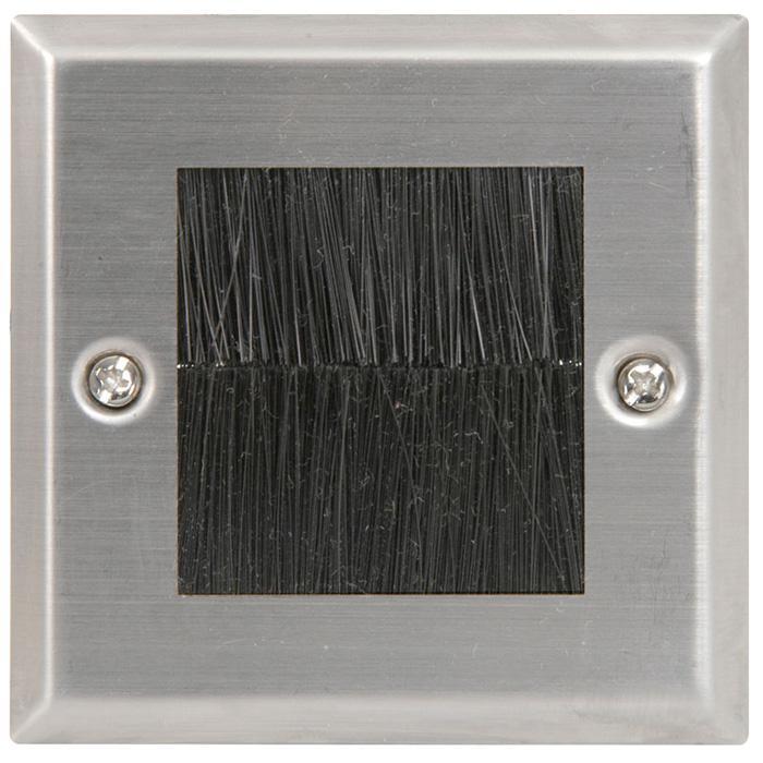 Single Gang Brush Wall Plate - Steel or White - main image