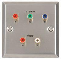 RGB Component Video/Audio Steel Wallplate - main image