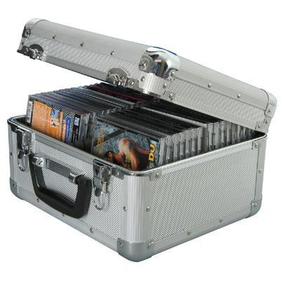 Neo 7 Vinyl Record Aluminum DJ Flight Storage Carry Case - Black, Holds 300 Records