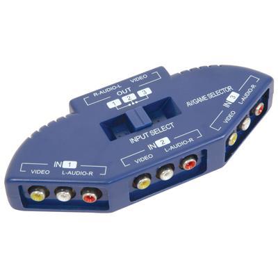 3-Way Audio Video Input Selector - Blue