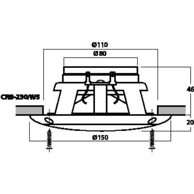 Pair Of Humidity-Proof 50w 4ohm Flush-Mount Ceiling Speakers - Schematic - main image