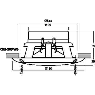 Flush-Mount 60w 4ohm Ceiling Speakers - Schematic - main image