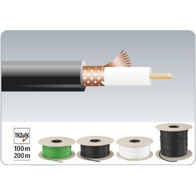 Video Coaxial Cable 100m or 200m Reel, Attenuation (100m) 2.8dB/5MHz