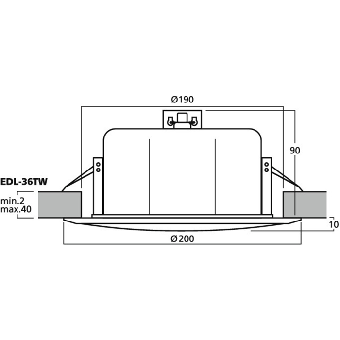 PA Ceiling Speakers EDL-36TW 100V Line - Diagram  - main image