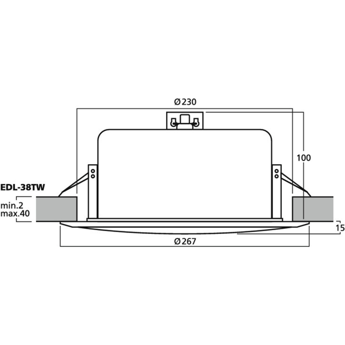 PA Ceiling Speakers EDL-38TW 100V Line - Diagram - main image