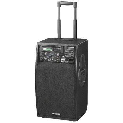 50W Portable PA System with Wireless Receiver and CD Player