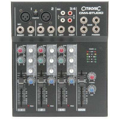 Citronic CM4 3-Channel Compact Mixer With USB Output